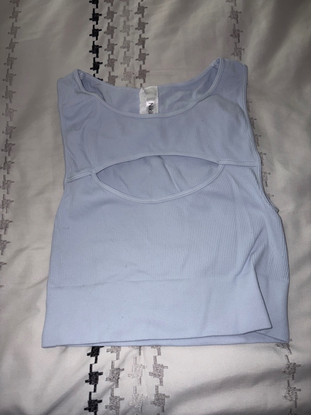 Nikibiki Light Blue Ribbed Tank Top